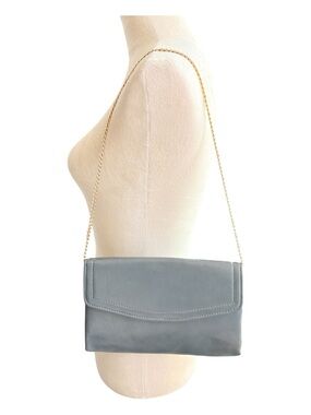 Gray Envelope Purse Shoulder Gold Chain Strap (1086-4)